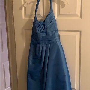 David’s Bridal blue bridesmaid dress